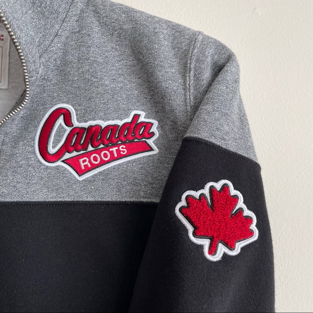 Roots Canada 1/4 Zip Stein Colourblock Sweater - Picture 6 of 12